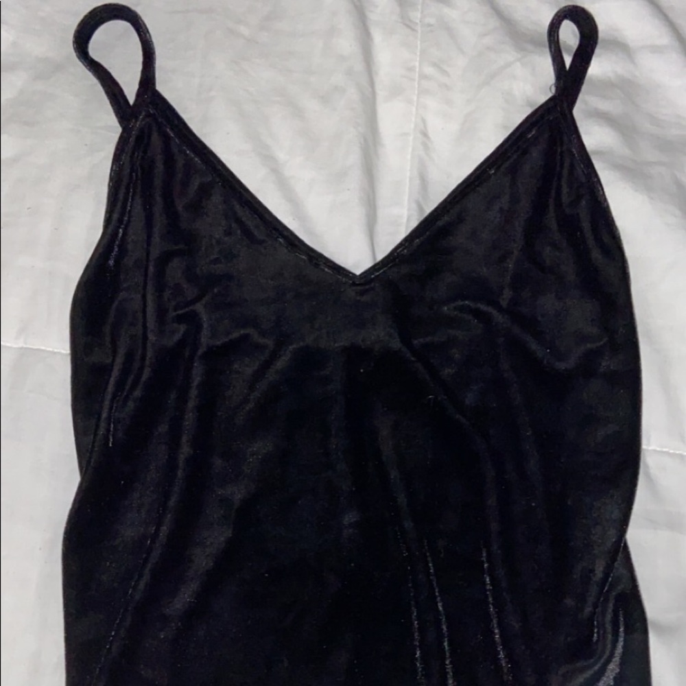 Black velvet tank top